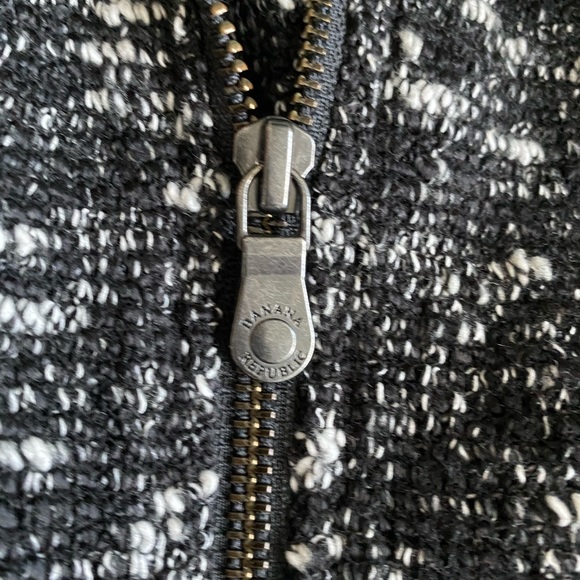 Banana Republic Knit Zip Moto Twead Marled Fall Winter Jacket Coat - Picture 2 of 9